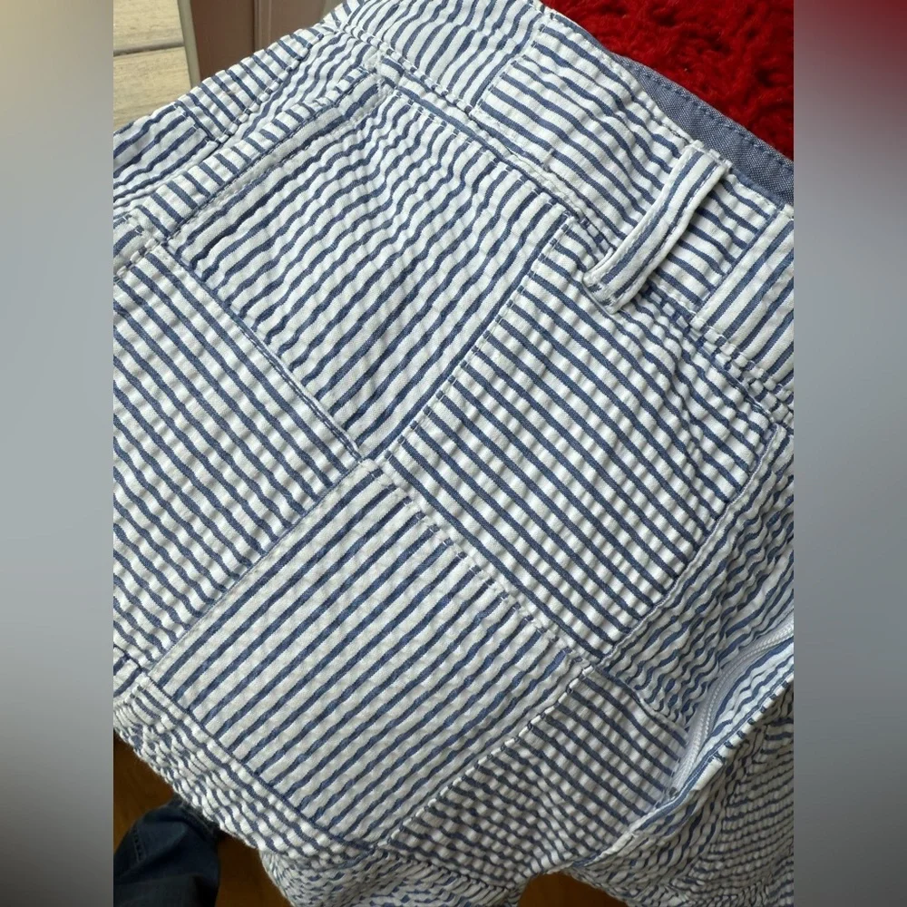 L.L Bean Seersucker patchwork Bermuda shorts. Favorite Fit